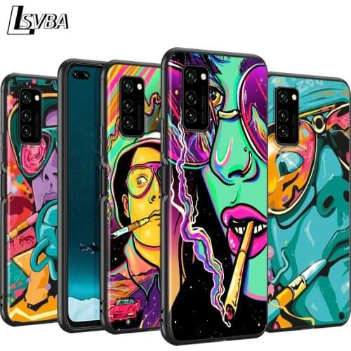 Cool Smoke Nicotine Black Cover For Huawei P40 P30 P20 P10 P9 P8 Lite E 5G 2017 2019 Pro Plus Phone Case