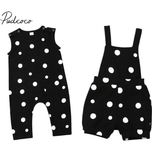 2019 Baby Summer Clothing Newborn Baby Girl Infant One-piece Clothes Romper Sleeveless Dots Print Pants Jumpsuits Casual Outfit