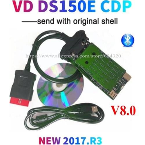 DHL10pcs/lot VD DS150E CDP new vci obd2 obdii Diagnostic Tool with bluetooth Scanner tool car truck VD TCS CDP Pro Plus