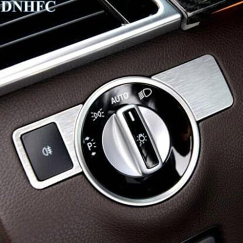 DNHFC 2pcs Headlight Adjustment Button Cover Trim Decoration For Mercedes Benz A W176 B W246 C W204 GLK X204 GL ML Sticker
