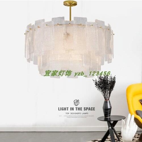 Postmodern crystal chandelier light luxury Hong Kong style villa simple home living room dining room bedroom chandelier