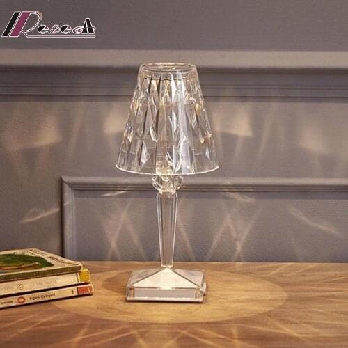 The latest crystal desk lamp bedroom hotel living room desk lamp study crystal art decoration light acrylic Charging LED lamp