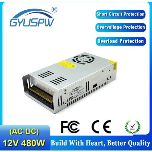 Power Supply 12V 13.8V 18V 24V 28V 30V 36V 42V 48V 60V 480W Transformers 220V 110V AC-DC SMPS For CCTV CNC Router Monitor
