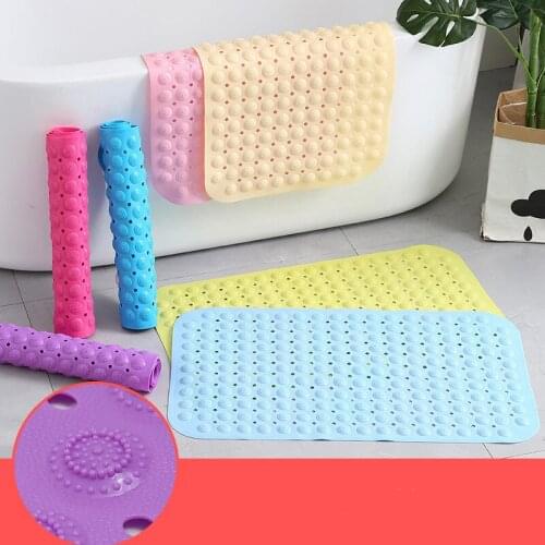 PVC Bathroom Mat Non Slip Hotel Swimming Home Pool Floor Mat Sucker Comfortable Massage Particles Entrance Door Mat Waterproof
