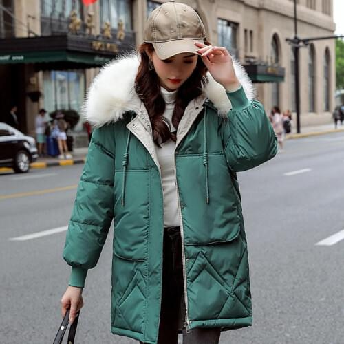 Jacket loose Women jacket coat female New Female Down Garment Mid-long Korean Edition Fashion Jacket down parka 1902