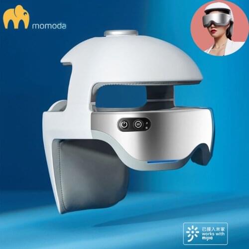 Momoda Head Massager Multifunction Eye Neck Head Massage Helmet Vibration Massage Music Relax Helmet With Mijia APP Use