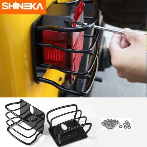 SHINEKA Metal Tail Light Cover Trim Frame Rear Lamp Guard Protective Sticker for Jeep Wrangler TJ 1997-2006 Car Styling