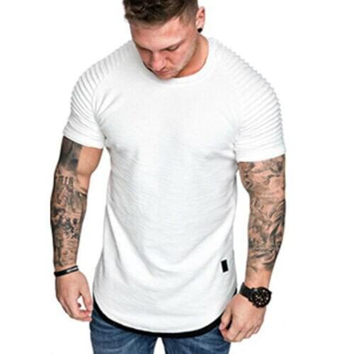 US Mens Slim Fit O Neck Short Sleeve Muscle Tee shirt Casual Tops Shirts New men summer casual T-shirt
