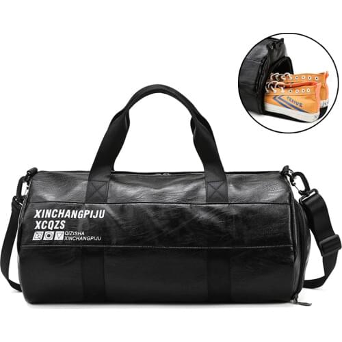 Men Gym Bag Leather Sports Bags Dry Wet Separation Bag Training for Shoes Fitness Yoga Travel Luggage Shoulder Sac De Sport Bag