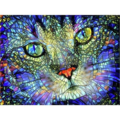 Diamond Painting Kits Cat Cross Stitch Kit Full Round With AB Drill Diamond Embroidery Sale Animals Mosaic Rhinestones Art Gift