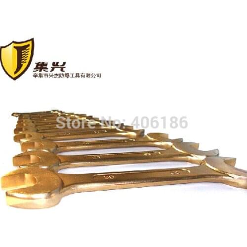 Non-sparking Aluminium bronze Alloy Double Open End Wrench Spanner Sets,8 pcs Hand Craftsman Tools on Sale