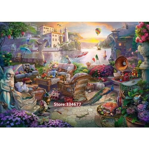 Scenery Cross Stitch Kits Small Terrace by theLake Needlework Embroidery Crafts 14CT Unprinted DIY Arts Handmade Home Decor