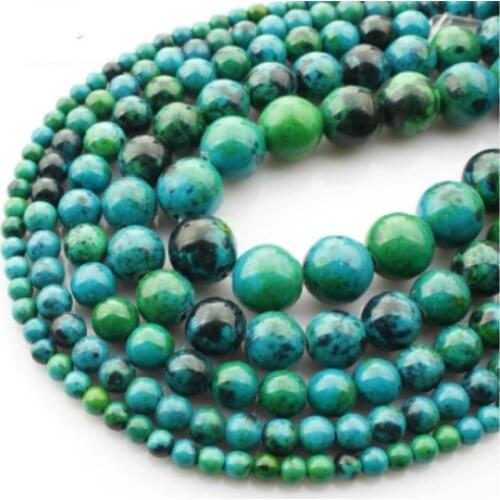 Natural Round Beads Green Lapis Lazuli Loose Bead 4/6/8/10mm for DIY Jewelry Making Bracelet Accessories