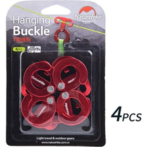 Naturehike Outdoor Accessories Multifunctional T-hook Ultralight 4pcs Aluminum Alloy Wind Rope Buckle Hook Fixed Tent Camp Lamp