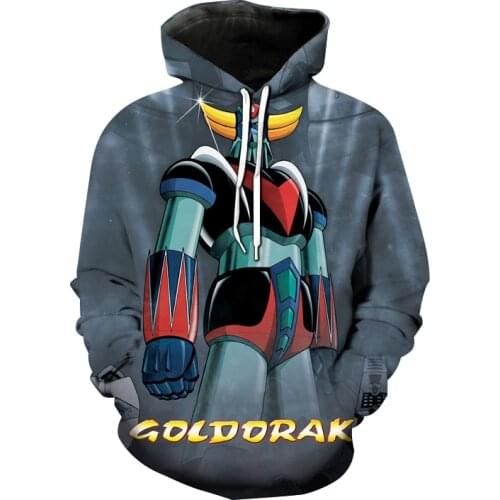 New Goldorak Hoodies UFO Robot 3D Print Sweatshirt Anime Grendizer Hoodie Men Women Fashion Streetwear Harajuku Kids Boy Clothes