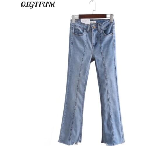 OLGITUM Women's Flared Jeans