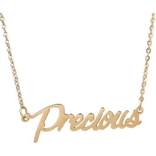 Men Women Stainless Steel Name Necklace Personalise Gold Color Letter Precious Choker Necklace For Birthday Gift