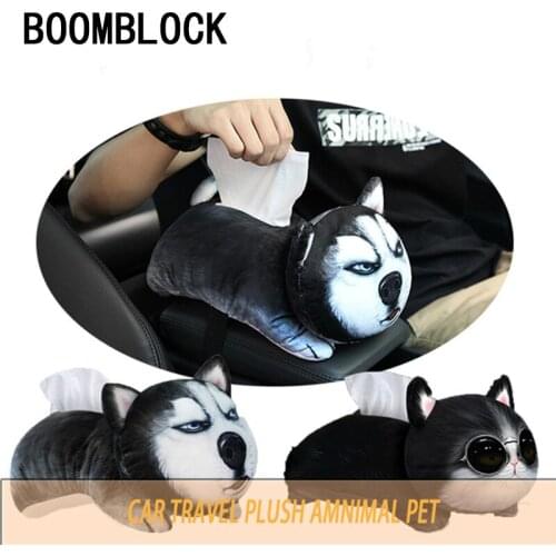 Car Armrest Seat Cartoon Dog Tissue Box for Jeep Renegade Wrangler JK Passat B5 B7 B8 Peugeot 407 308 207 208 508 Opel Insignia