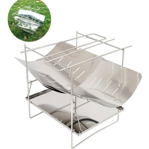 Portable Stainless Steel BBQ Grill Folding BBQ Rack Stand Mini Pocket Charcoal Grills Barbecue Accessories For Home Park Camping