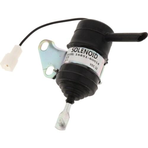 Durable 12V Fuel Shutdown Solenoid for Kubota Mower Tractor Excavator RTV RTV900 - 16851-60014, Aluminum Alloy
