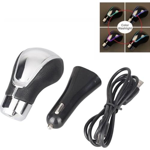 Car Gear Shift knob Come With USB Line + Cigarette Charger for all car Manual Automatic Transmission MT AT without lock button
