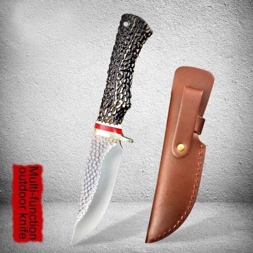 Hand-forged ABS handle European north American hunting knife colorful wood tactical multi-purpose survival knife