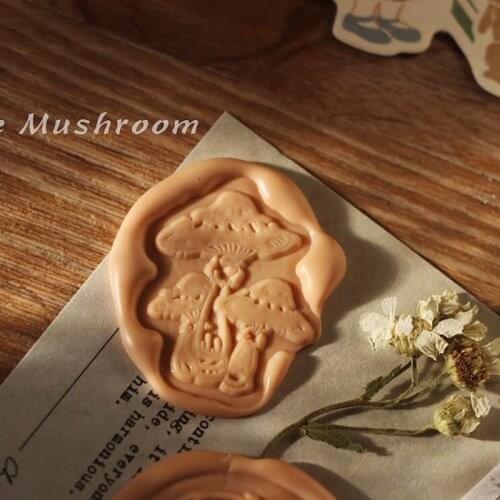 Shaped Mushroom Wax Stamp Plant Flower Seal Seal Invitation Card Decorative Wax Seal Creative Sewing Machine DIY Stamp
