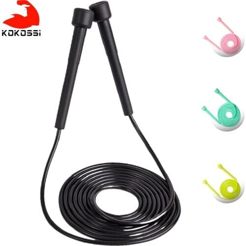 KoKossi Jump Rope Fitness Exercises Adult Children Training Home Gym PVC Skipping Body Building Handle Anti-slip Skipping Rope