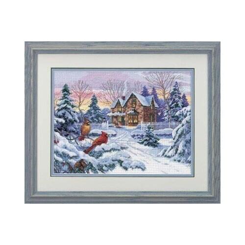 -Dim 35155 Winter memories 51-41 Cross stitch Handmade 14CT Counted Canvas DIY,Cross-stitch kits,Embroidery
