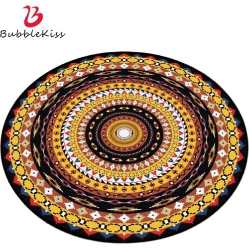 Bubble Kiss Area Rug for Living Room Bohemian Vintage Flower Ethnic Area Rug Floor Mat 100% Polyester Machine Made Hand Wash