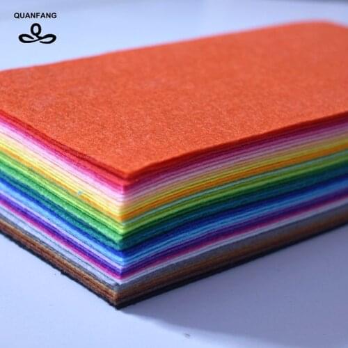 QUANFANG Felt Non Woven Fabric 1mm Thickness Polyester Of Home Decoration Pattern Bundle For Sewing Dolls Crafts 40pcs 10x20cm