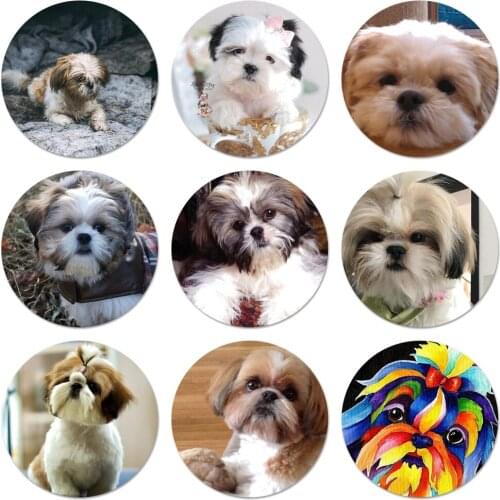 Pishih Tzu Shitzu Dog Puppy Puppies Icons Pins Badge Decoration Brooches Metal Badges For Backpack Decoration