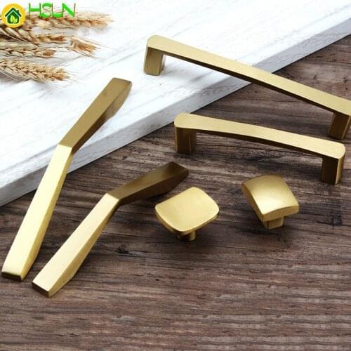 1 pcs Gold brass kitchen cabinet handles Cupboard Door Pulls Drawer/dresser Knobs European Fashion Furniture Handle Hardware