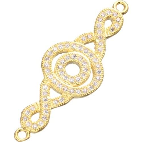 1pc 34*11mm Best Quality Micro Pave Zircon Jewelry Connectors Accessory loop Charms Connector DIY Fashion Supplier For Jewelry