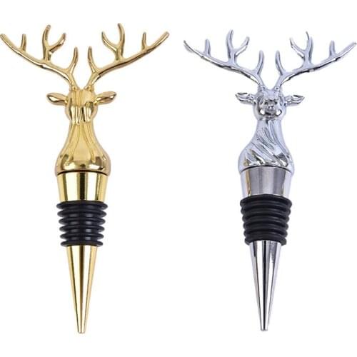 1PCs Deer Head Wine Stopper Crystal Wine Champagne Bottle Stopper Zinc Alloy Vacuum Sealed Wedding Gift