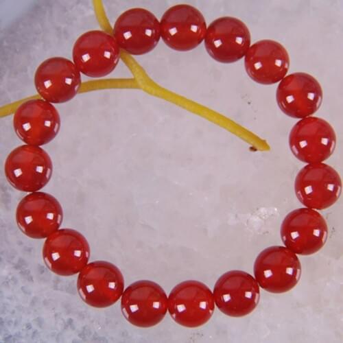 10MM Red Carnelian Round Beads Bracelet Bangle Stretch Jewelry 8 Inch G254