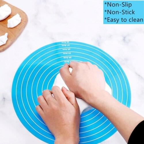 12Inch Silicone Round Baking Cake Dough Mat Placemat TableMat Cake Dough Pastry Pad Tablecloth Kitchen Tools Baking Supplies