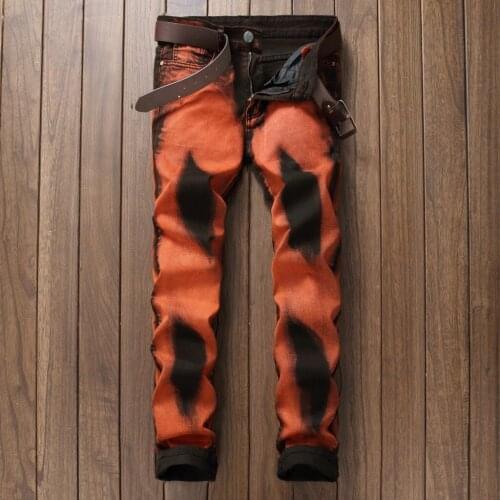 2021 Personality men trousers fashion hot style casual denim jeans long stretch casual straight slim hip hop cool jeans male