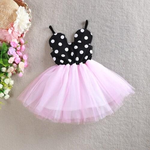 2020 Fashion Baby Girl Minnie Polka Dot Tutu Party Dress Girls Toddler White Dresses Clothes infantil 1-5Y Vestido Bebe Clothing