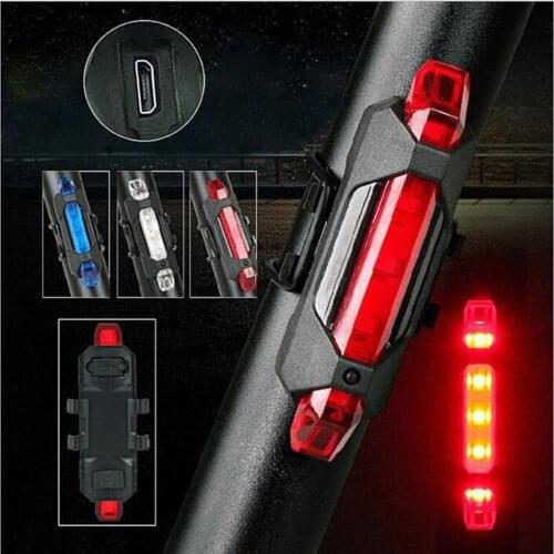 4 Modes Brightness LED USB Bicycle Taillight Waterproof Adjustable Cycling Safety Warning Lights Rear Rechargeable Taillight