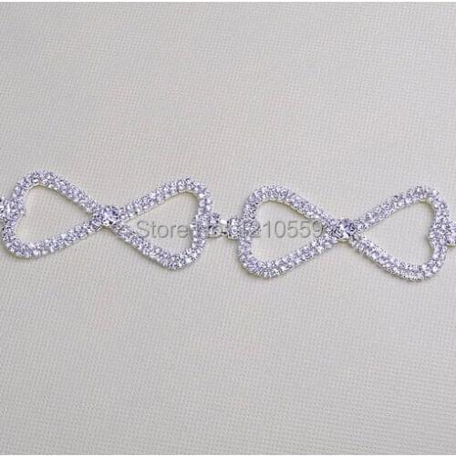 5 Yards High Quality Bow Shape A Grade Wedding Dress Decoration Glass Rhinestone Strass Trimming