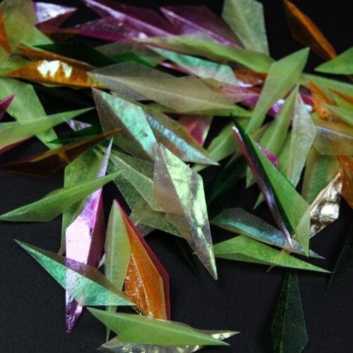 50pcs Sabiki Rig Pre Cut Real Fish Skin Flash Fish Skin Plastic Wings Shinning Mixed Color Fishing Lure Making Material 6 Sizes