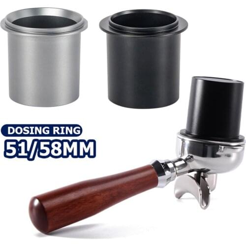 51/58MM Aluminum Alloy Dosing Ring Brewing Bowls Coffee Sniffing Mug Powder Feeder Tank Coffee Tamper Espresso Cafe Accessory
