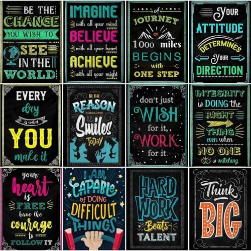 5D DIY Diamond Painting Inspirational Language Picture Diamond Mosaic Embroidery Cross Stitch Mosaic Wall Home Decoration