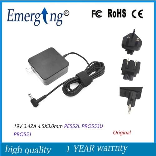 19V 3.42A 4.5X3.0mm Charger Power Supply Original AC Laptop Adapter For AS PE552L PRO553U PRO551
