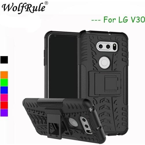 WolfRule For Phone Case LG V30 Cover Shockproof Silicone + Plastic Kickstand Case For LG V30 Case For LGV30 V 30 Mobile Shell