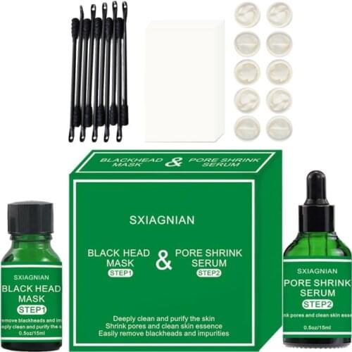 Black Mask Blackhead Remover Serum Face Sheet Mask Shrink Pore Acne Treatment Moisturizing Anti-Aging Skin Care TSLM1