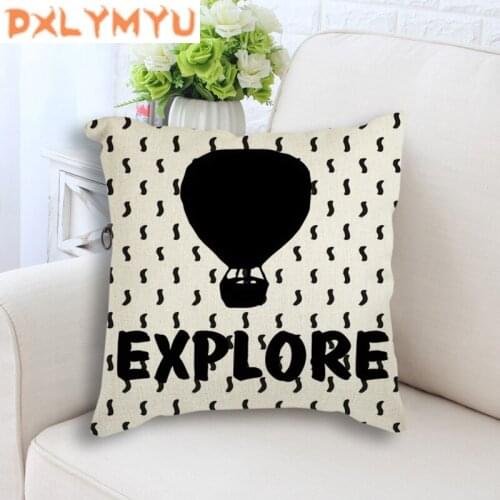Black Poster Nursery Quote Printed Pillowcase Nordic Cushion Sofa Kids Baby Bedroom Decoration Decorative Cushion Home Decor