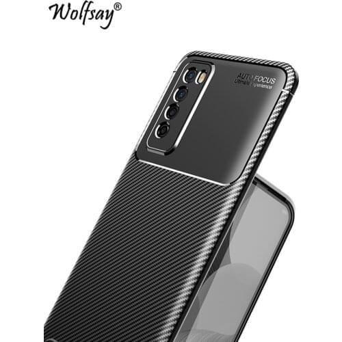 For Huawei Nova 7 Case Bumper Silicone Carbon Fiber Shockproof Cover For Huawei Nova 7 5G Case For Huawei Nova 7 Nova7 5G 6.53"