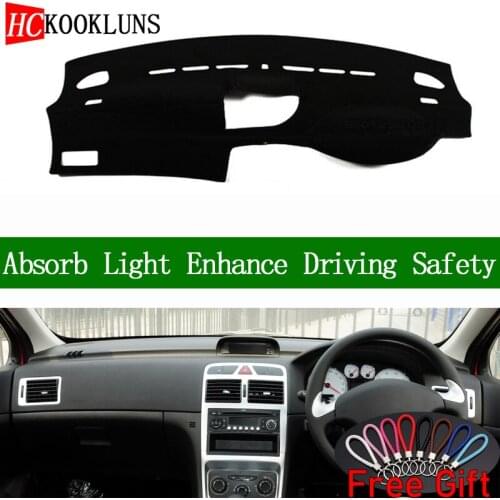 For Peugeot 307 2004 2005 2006 2007 2018-2013 Right Hand Drive Dashboard Cover Car Stickers Dash Mat Carpet Interior Accessories